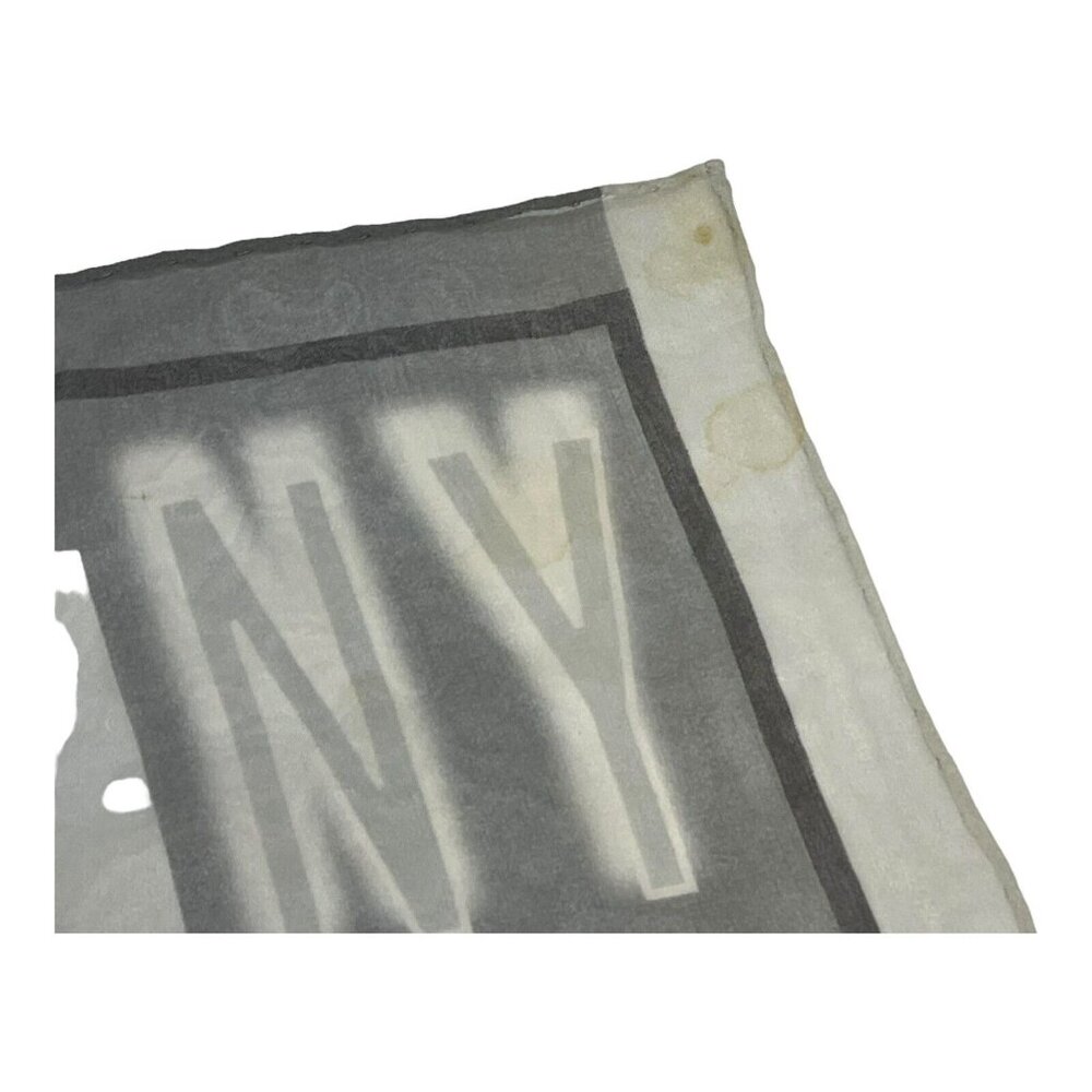 RARE Chanel NY NYC Travel Gray Paris Silk Square Scarf 26" New York City READ - Picture 5 of 7